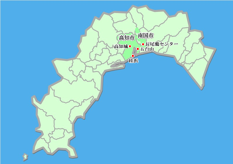 map-高知市・周辺観光Ａコース｜おすすめ観光｜さくらハイヤー