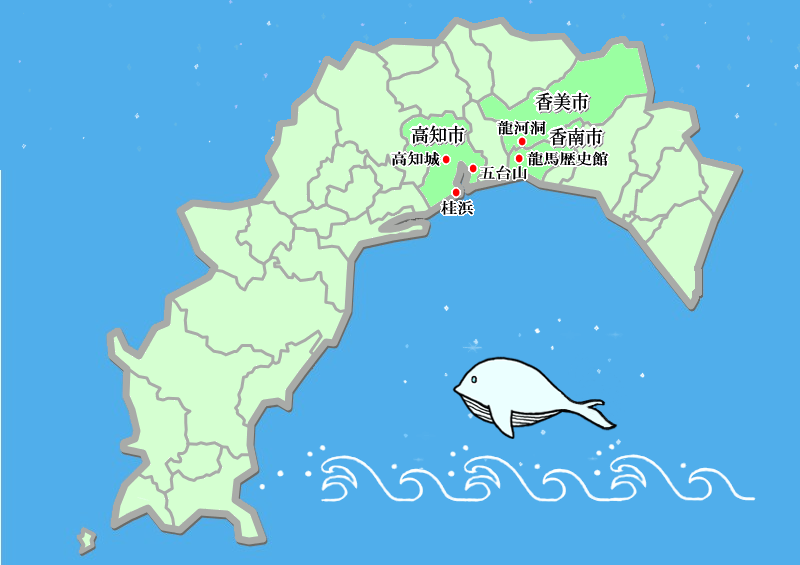 map-高知市・周辺観光Bコース|おすすめ観光|さくらハイヤー｜さくらハイヤー